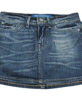 adidas Originals womens RARE dark distressed mini denim jean skirt 24 NWOT